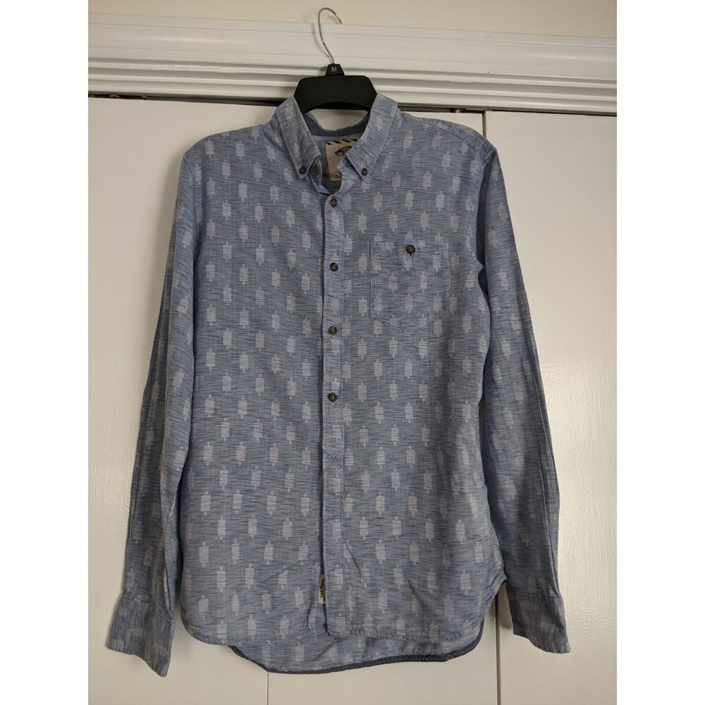 Vans Off the Wall Men's Size M Blue Button Down Long Sleeve Shirt